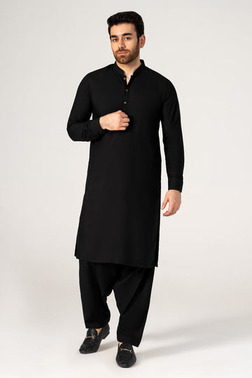 Brandy Wear Special Jet Black Wash & Wear Unstitched Suit MF-06