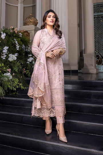 AZURE Brand •Full Embroidered Chiffon 3ps AB-C094