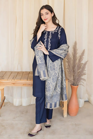AISLING 3PC Lawn suit with Digital Printed  Shawll AF-19