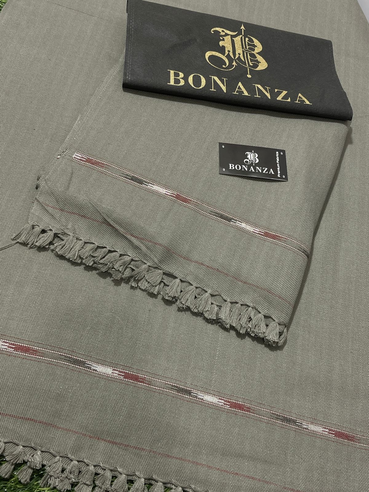Men's Winter Pashmina Woolen Shawl - (Drak Gray) - IB-25